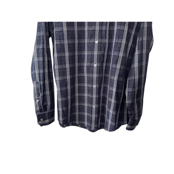 Banana Republic Non Iron Slim Fit Button Down Shirt Black Plaid Medium 15-15.5 - Picture 3 of 5